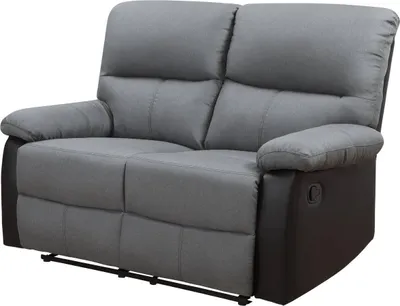 Image de Canapé relax "Lincoln" - 147 x 89 x 103 cm - 2 places - Noir / Gris foncé