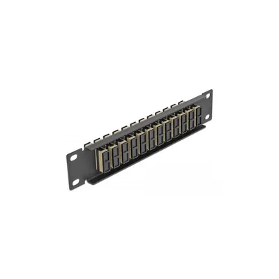 Produktbild von DeLOCK 10″ LWL Patchpanel 12 Port SC Duplex beige 1 HE schwarz, Faser, SC, Beige, Schwarz, Metall, Rackeinbau, 1U