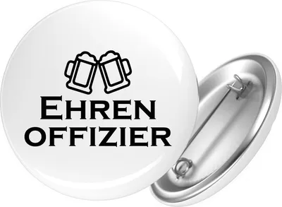 Produktbild von Huuraa Button Ehrenoffizier Schützenfest 25mm rund mit Sicherheitsnadel Ansteckbutton Geschenkidee