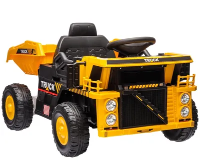 Obrázek produktu pro Elektrický dětský nakladač – vhodný pro děti ve věku 3–5 let – 12V | Barva: Žlutá | Rozměry: 63 x 97 x 53 cm