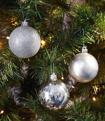 Produktbild von Christbaumkugeln Silber 10 Stück Weihnachtsbaumkugeln Christbaumschmuck
