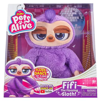 Produktbild von Zuru 9516 - Pets Alive - Interaktives Plüschtier, mit Bewegungen und Sounds, tanzendes Faultier Fifi