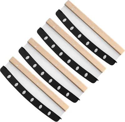 Produktbild von 4er Set Pizzaschneider Wiegemesser mit Klingenschutz - 4 Stück Pizza Cutter aus Edelstahl | scharfer Pizzamesser [4er Pack] vielseitig einsetzbares Pizzateiler | Klinge 35 cm