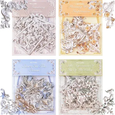 Produktbild von 80 Stück Vintage-Dekorationsrand für Scrapbooking, Collage-Zubehör – ästhetische DIY-Dekoration für Grußkarten, Bilderrahmen, Alben und Notizbücher