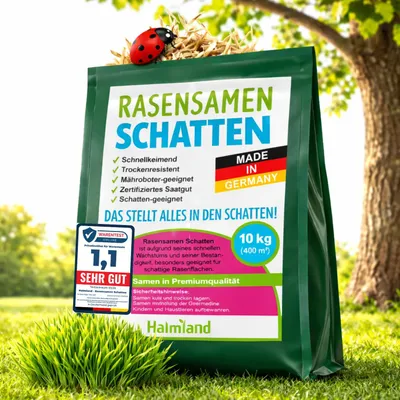 Produktbild von halmland Premium Schattenrasen Samen schnellkeimend 10kg = 400m²
