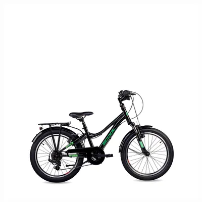 Produktbild von 20 Zoll Kinderfahrrad, 6-Gang, Jungenfahrrad, S’COOL troX, ab 6–10 Jahre, 115–135 cm, Schwarz/Neongrün