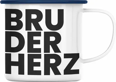 Produktbild von Trendation - Bester Bruder Emaille Tasse Geschenk Geburtstag Weihnachten Lustig Bruderherz Geschenkideen Erwachsen (Blau)