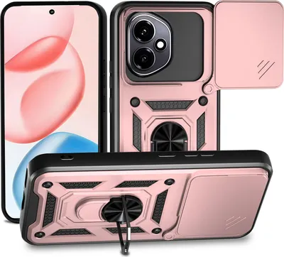 Produktbild von Outdoor Panzer Hülle für Honor 400 Handyhülle mit Slide Kameraschutz Ringhalter in Rosegold