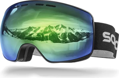 Produktbild von Schnorr Skibrille Ventra Grün (S3) | Full REVO verspiegelt, Anti-Fog, UV400, 45 mm Band