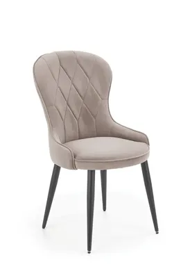 Produktbild von Stuhl K366 aus Stoff und Metall, beige, 52 cm breit, 92 cm hoch, 58 cm tief