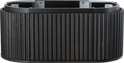 Productafbeelding van BELVIT ISARA Onderkast voor wastafel, 100 cm, badkamer, lade zonder handgreep, soft-close sluiting, zwart, multiplex met esdoornfineer