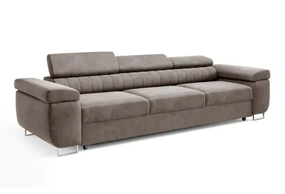 Produktbild von Schlafsofa CARMEN, moderne Couch mit verstellbaren Kopfstützen, ausziehbare Polstercouch, Sofa mit Schlaffunktion, Monolith 15