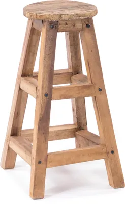Produktbild von BARHOCKER "JACK" | 70 cm, Mahagoni Holz | Holz Sitzhocker