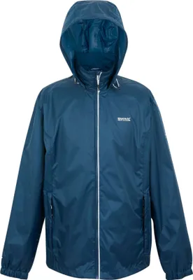 Image de Veste de pluie pour homme Regatta Lyle IV, légère, imperméable RG3476 (XL) (bleu jean foncé/tango mandarin)