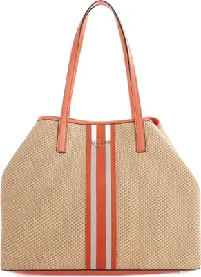 Produktbild von Guess Damen Urban Tasche Vikky Tote Beige Orange Detail Geräumig