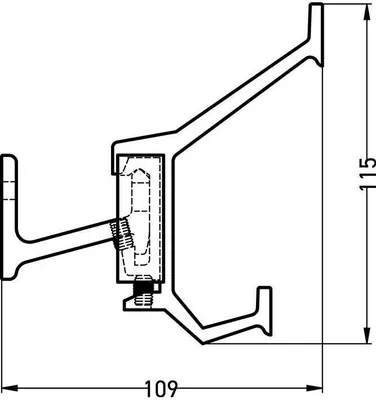 Obrázek produktu pro Nástěnný věšák Alu.F1 ma stříbrný 4 háčky na klobouky/kabáty D.570mm