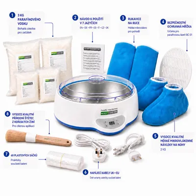 Obrázek produktu pro SVĚTOVĚ UNIKÁTNÍ Parafínová Lázeň BODY COMFORT BC 01 pro Zdraví a Krásu, ÚČINNĚ TLUMÍ REVMATICKÉ BOLESTI KLOUBÚ+ GARANCE HEDVÁBNÍ Pokožky, Obrázek vytvořený pomocí AI