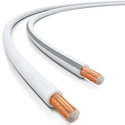 Produktbild von deleyCON 50m Lautsprecherkabel Boxenkabel 2x 2,5mm² CCA - Weiß – Größe 50 M