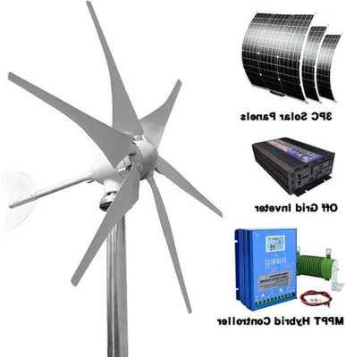 Imagen del producto de Generador de energía eólica de 3000W, 12V, con sistema de energía solar, para uso doméstico y aplicaciones fuera de la red eléctrica