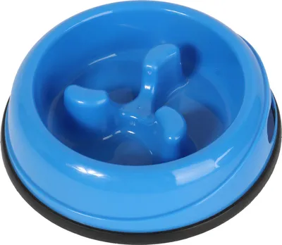 Zdjęcie produktu dla Miska plastikowa dla psa spowalniająca jedzenie NIEBIESKA