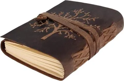 Zdjęcie produktu dla Skórzany notatnik - Pamiętnik z drzewem życia - 400 stron - papier w linie