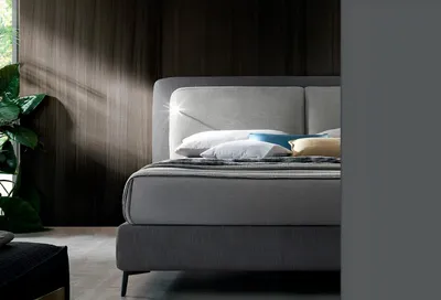Produktbild von Doppel Hotel Betten Schlafzimmer Textil Bett Polster Design Luxus Holz Italien