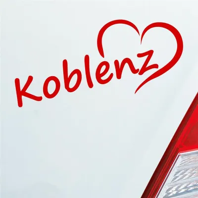 Produktbild von Auto Aufkleber Koblenz Herz Stadt City Liebe Love 18,5x8 cm Rot Sticker Heckscheibenaufkleber