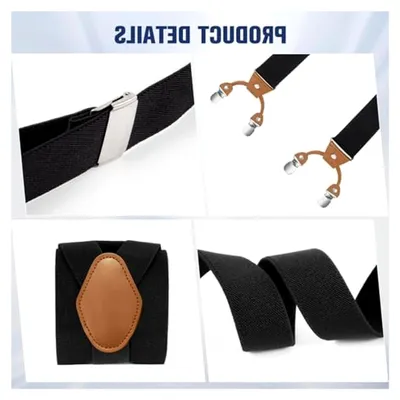 Produktbild von Herrenhosenträger 3,5 cm Breit – Elastisch & Verstellbar, Y-Form, Stabile Metallclips – Einheitsgröße, für Anzug, Hochzeit & Business