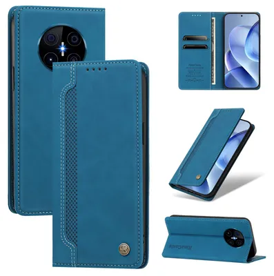 Obrázek produktu pro Pouzdro pro Huawei Mate 90 / Mate 90 Pro,Polyuretankožené peněženkové flipové pouzdro s přihrádkami na karty a stojánkem Modrá