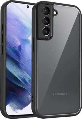 Image de Etui pour Samsung Galaxy S21 FE 5G coque arrière transparente avec cadre TPU, antichoc Noir