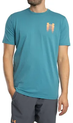 Produktbild von Under Armour Locker geschnittenes T-Shirt mit verschwommenem Logo auf der Rückseite, Blau 3XL