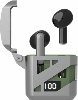 Image de GT02 Ecouteurs sans fil semi-intra-auriculaires Bluetooth, BT 5.3 | contrôle tactile | basses profondes, vert armée