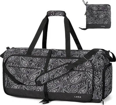 Produktbild von Unyqoos® Faltbare Reisetasche 60 L Aztec 63×30×28 cm – Sport-, Weekend- & Kliniktasche mit Schuhfach, 600D Oxford, 4 Tragearten für Damen & Herren