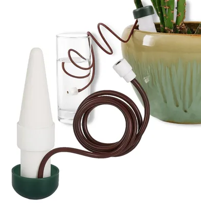 Zdjęcie produktu dla Nawadnianie kropelkowe do roślin ceramiczny nawadniacz do kwiatów doniczkowych automatyczny dozownik wody wężyk 75 cm