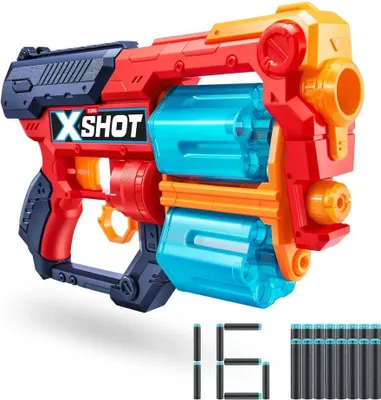 Zdjęcie produktu dla X-Shot - Excel Xcess z podwójnym automatycznym bębnem i 16 rzutkami