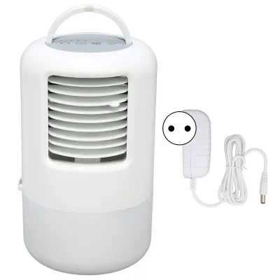 Zdjęcie produktu dla Przenośny klimatyzator z lampką nocną, zbiornikiem na wodę o pojemności 500 ml, funkcją timera, cichą pracą, 3 stopniami prędkości, napięciem 100–240 V, wtyczką zgodną z normami UE