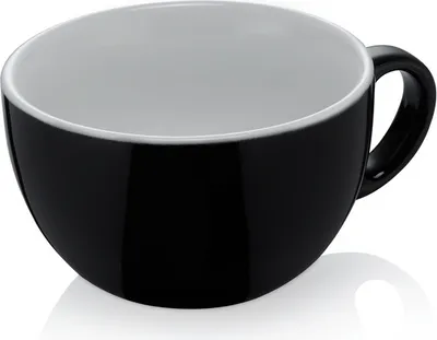 Produktbild von 6x Caffé Latte Tasse Italia 350 ml schwarz, Porzellan