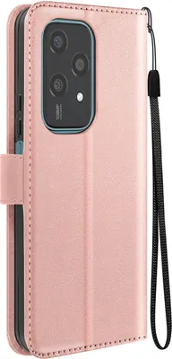 Immagine prodotto di Mayaxess, Custodia a portafoglio Honor 200 Lite con funzione supporto e cinturino da polso, rosa champagne