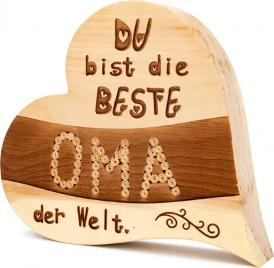 Produktbild von Zirbenherz Beste Oma mit Zirbenrollen 20cm