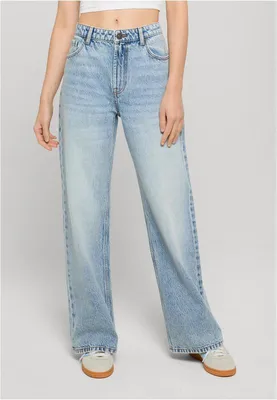 Produktbild von Urban Classics Jeans Damen Ladies Regular Wide Leg Jeans hellblau 34