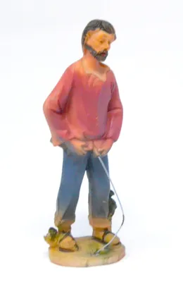Weihnachtsfigur, 14 cm, pinkelnd, Krippenfigur, braun
