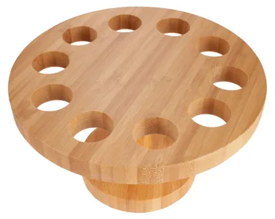 Bambus-Kegelständer rund, 18,4 cm, für 10 Kegel