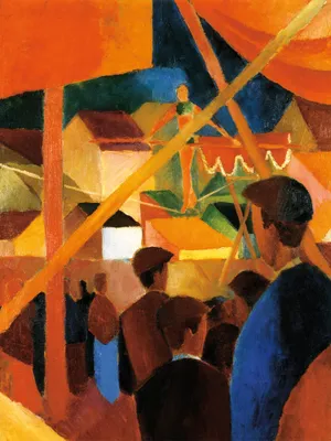 Zdjęcie produktu dla Obraz drukowany August Macke - linoskoczek, 1914 (80 x 60 cm)