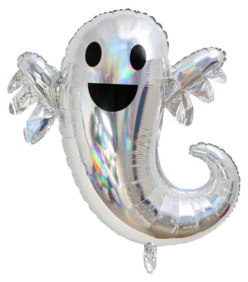 Produktbild von Folienballon Halloween, Geist, Gepsenst, silber glänzend, 95 x 93 cm