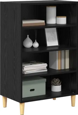 Image de Buffet vidaXL noir aspect chêne 57 x 35 x 89,5 cm en aggloméré