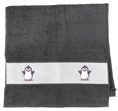 Produktbild von Huuraa Handtuch Pinguin Comic 50x100cm Graphite Baumwolle Handtuch Geschenkidee