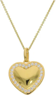 Produktbild von Herzanhänger Silber 925 Gold plattiert Zirkonia JL52-02-0069 JuwelmaLux