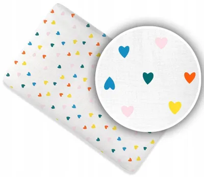 Produktbild von Ankras Musselin Spannbettlaken Kinderbett 89x52 Herzmuster