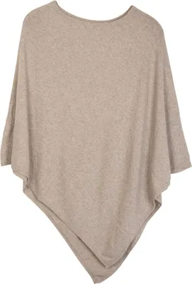 Produktbild von styleBREAKER Damen Feinstrick Poncho in Unifarben, leicht asymmetrischer Schnitt, Ärmellos, Rundhals 08010042