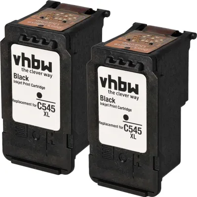 Produktbild von vhbw 2x Tintenpatronen kompatibel mit Canon Pixma TS3151, TS3150, TR4551, TR4550, TS305, TS304, TS302, TS205 Drucker - Schwarz (Wiederaufgefüllt)